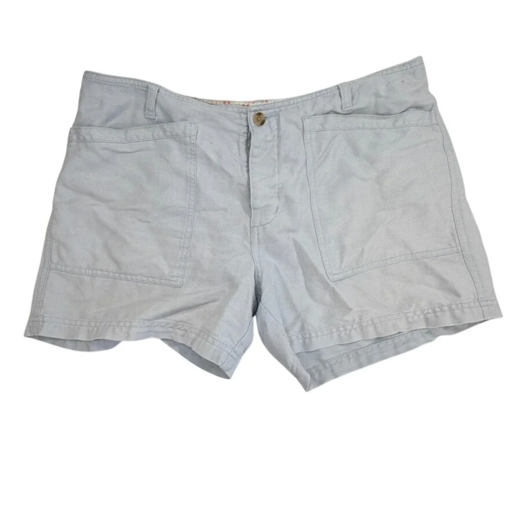 Horny Toad Womens Light Blue Linen Cotton Blend Hiking Casual Shorts Size 10 - Picture 1 of 11